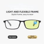 Universal +200 Night Vision/Transparent Reading Glasses for Men Women HD Anti-Blue Light Presbyopia Eyeglasses