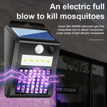 2-in-1 Solar Mosquito And Motion Sensor LED Light Outdoor Induction Wall Lamp Electric Insect Fly For Backyard Patio Camping