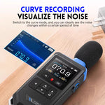 LinkMejor FDM02 Professional Noise Meter High Precision 30dB to 130dB Measurement A C Weighting Color Screen Sound Level Analyzer Accurate Decibel Reader