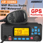 LinkMejor AR-509MG VHF Marine Radio Fixed Mount 25W with GPS Waterproof IP67 DCS Call USA/INT/CAN Marine Radio Channels for Fishing