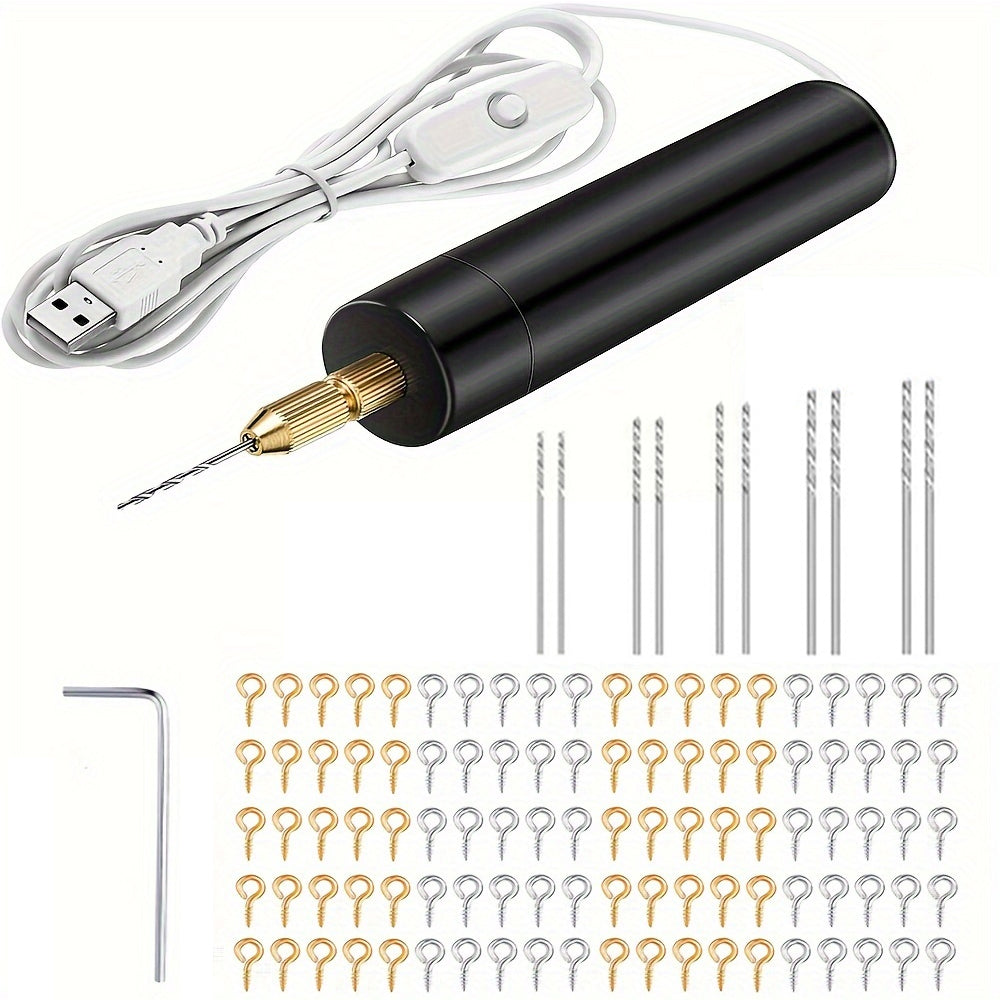 LinkMejor Electric Drill High Concentricity Rotary Tool ABS Material 36V Safe Multipurpose Drill Bits Lightweight Portable DIY Jewelry Crafts Nail Art