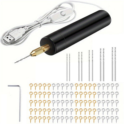 LinkMejor Electric Drill High Concentricity Rotary Tool ABS Material 36V Safe Multipurpose Drill Bits Lightweight Portable DIY Jewelry Crafts Nail Art
