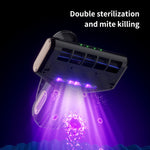 Tevorex Dust Mite Vacuum Cleaner 15kPa Strong Suction Ultrasonic Sterilization 3 Speeds 12000 RPM Beating Type C Charging Dual Dust Cup for Home Use
