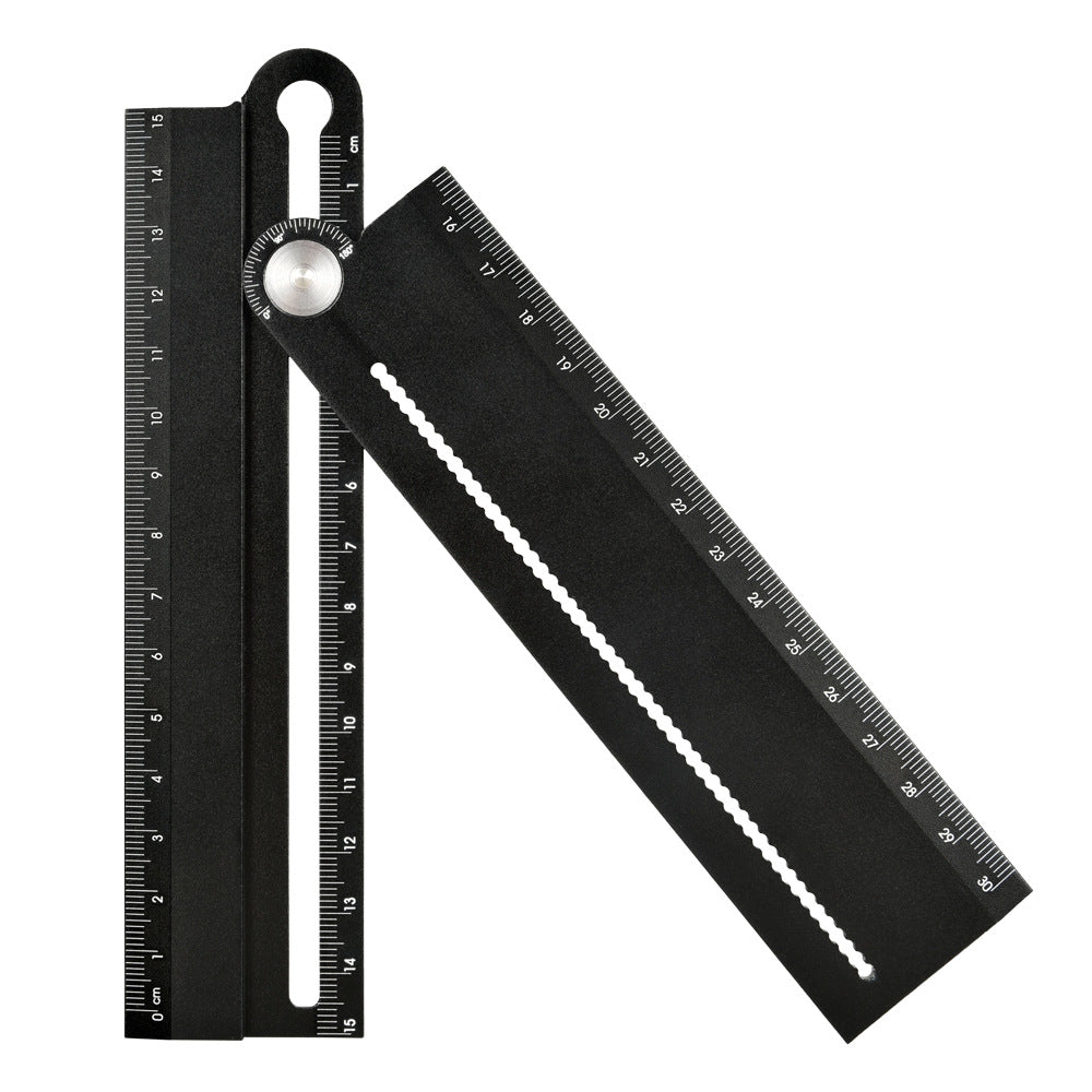 Multifunctional Aluminum Alloy Ruler High Precision 0.1 cm Versatile Measuring Tool Angle Ruler Compass for Drawing Circles and Arcs