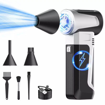 160,000RPM Peak Mini Turbo Fan Electric Dust Blower High Speed Brushless Motor 52m/s Wind 3 Speed Adjustable Handheld Violent Fan
