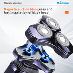 LinkMejor Electric Shaver With LCD Digital Display Magnetic 3-Blade Head IPX7 Full Body Washable Razor