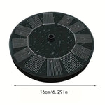 Solar Powered Mini Garden Pond Fountain Pump with 1.5W 7V Solar Panel High Lift 110cm Max Flow Rate 190L/H 6 Adjustable Spray Heads Ideal for Bird Baths and Outdoor Decorations