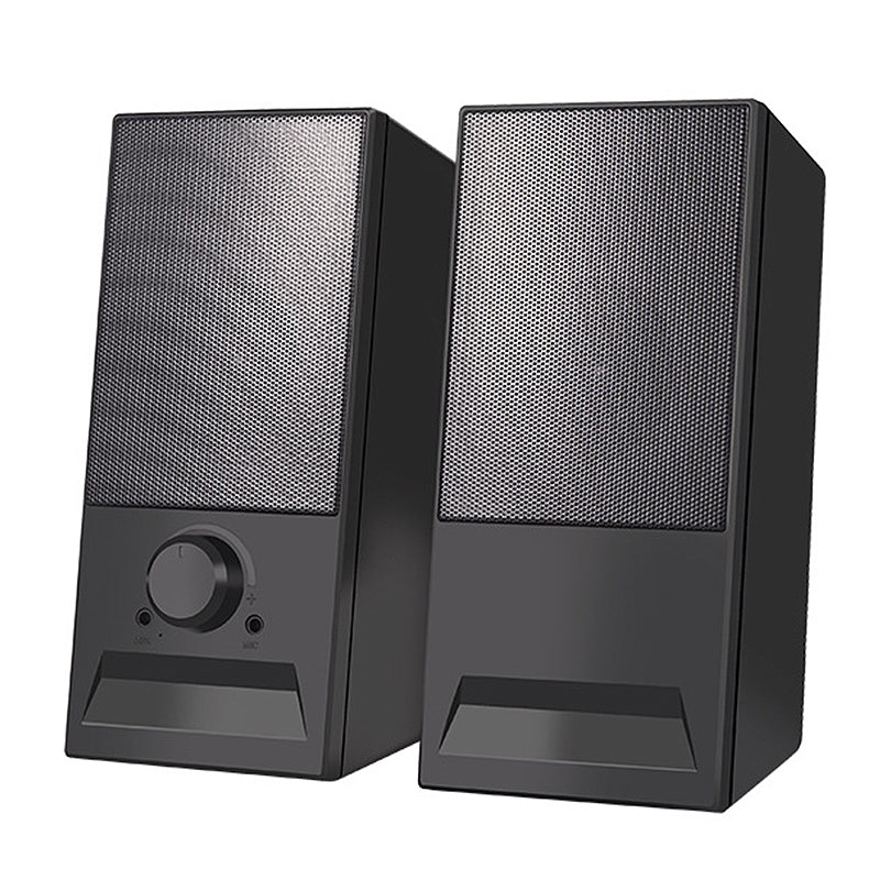 K2063 Desktop Computer Speaker USB Wired Speaker Dual 52mm High-magnetic Speaker 360° Stereo Surround Sound Support AUX/MIC Power Bank Function Smart Home Speaker Soundbar