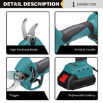 LinkMejor 21V Electric Pruning Shears Cordless Tree Branch Pruner with 1/2 Pack 2.0-3.0Ah Lithium Batteries Powerful Brushless Motor 1.2-Inch Cutting Diameter