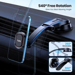 LinkMejor D37 Magnetic Car Phone Holder 2 in 1 Handsfree Stand Phone Mount for Dashboard / Air Vent for iPhone/Samsung Android