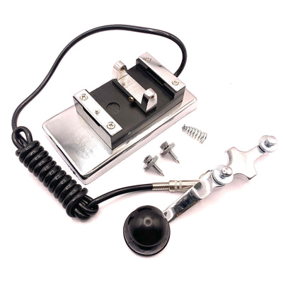 K4 Morse Code Key Stainless Steel Manual CW Keyer 0.8kg Heavy Stable Design Upgraded 3.5mm Plug for Shortwave Radio Communication