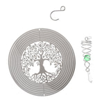 3D Metal Wind Spinner Stainless Steel Rotating Metal Chimes Animal Pattern Stereo Wind Chime Rotary Pendant For Home Decoration