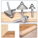 4PCS 45 Degree Chamfer Router Bit Set 1/4" Shank Carbide Tipped 1/4" 1/2" 3/4" 7/8" Bevel Length for Edge Forming Woodworking Tool