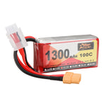 LinkMejor 11.1V 1300mAh 100C 3S LiPo Battery XT60 Plug for RC Drone