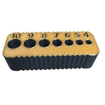 LinkMejor Drill Guide 7 Sized Holes 4mm to 10mm Compact Lightweight Woodworking Tool Accurate Alignment and Stable Drilling Orange