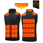 LinkMejor 35 Zones Black Electric Heated Vest for Men Women 5-control DC Charging Unisex Washable Outdoors Winter Warm Heating Clothing
