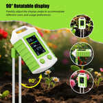 6 in 1 Soil PH Meter Fertility Moisture Light Temperature Humidity Tester High Precision Rotatable LCD Screen Garden Greenhouse Sensor