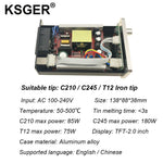 LinkMejor Soldering Station Controller For C210 C245 T12 Iron Tips AC 100-240V TFT 2.0 Inch Display