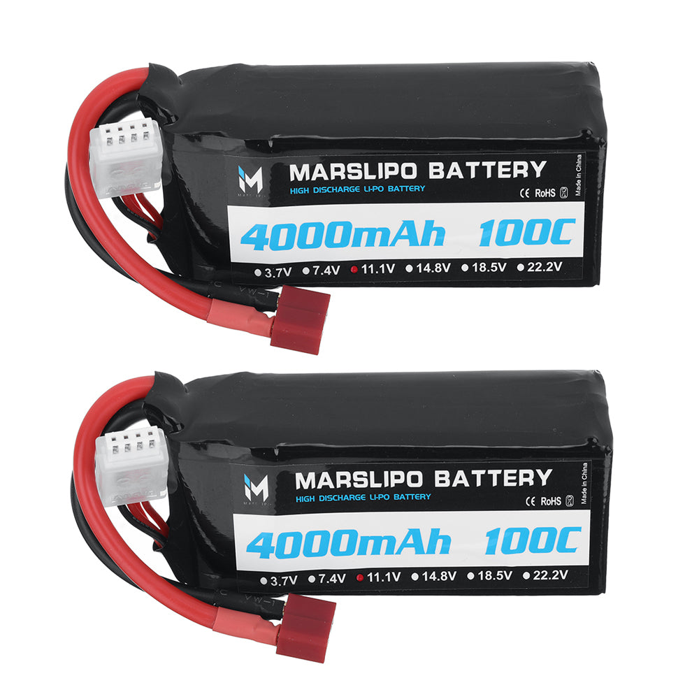 LinkMejor 11.1V 4000mAh 100C 3S Lipo Battery T Plug for RC Car