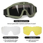 LinkMejor Tactical Goggles 3 Lens Soft Windproof UV400 Protection Glasses For Cycling Safe Protection