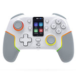 LinkMejor STK-7052 RGB Lighting Wireless bluetooth Gamepad with Display Screen Supoorts Vibration Turbo Function with Motion Control Macro Programming for PC/Android/IOS/Switch