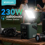 KUULAA 230W 222Wh 60000mAh Power Bank with Adjustable LED Light External Battery Power Station with 3 Inputs and 4 Outputs Fast Charging for iPhone 16 16 Pro 15 14 13 Pro Max for HUAWEI Pura 80 Ulta for SAMSUNG for Tablet for Speaker for Camera