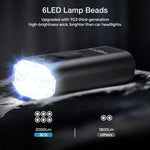 Astrolux® BC6 2000Lm Super Bright Bike Headlights 6 LED Large Beads 4800mAh Battery IPX6 Waterproof 5 Light Modes Type-C Fast Charge Aluminum Alloy Bicycle Front Light Flashlight