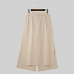 LinkMejor Men Trendy Layered Skirt Pants Loose Fit Casual Comfortable Wide Leg Trousers with Side Pockets Plus Size
