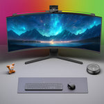 LinkMejor Curved Computer Monitor Light Bar 10W Dual Light Source Non Glare Asymmetric LED Desk Lamp with Remote Control USB Powered