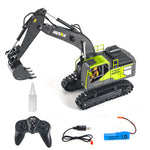 HuiNa Toys 1661 RTR 1/18 2.4G 13CH RC Excavator Alloy Bucket Engineering LED Light Spray 680° Rotation Remote Control Vehicles Models