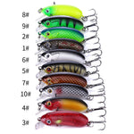 LinkMejor 10PCS Slow Sinking Minnow Fishing Lures 7g Wobbler Crankbait Artificial Hard Bait for Bass Trout Pike