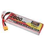 LinkMejor 11.1V 2600mAh 100C 3S LiPo Battery XT60 Plug for RC Drone