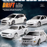 LinkMejor 2802 2803 2804 206 LANCIA QUATTRO RTR 1/28 2.4G 4WD RC Car Drift LED Light On-Road Full Proportional Racing Vehicles Models Toys