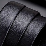 120cm Fashionable Business Casual Men's Belt Auto Metal Buckle PU Leather Adjustable Pants Waistband for Male