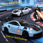 LinkMejor D43-01Q RTR 1/64 2.4G 4WD Mini Drift RC Car Sports Alloy Body Shell LED Light High Speed On-Road Micro Racing Remote Control Vehicles Models Desktop Ornaments Toys