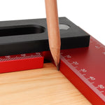 LinkMejor 300x200mm Aluminum Alloy Precision Woodworking Square Right Angle Ruler with Base