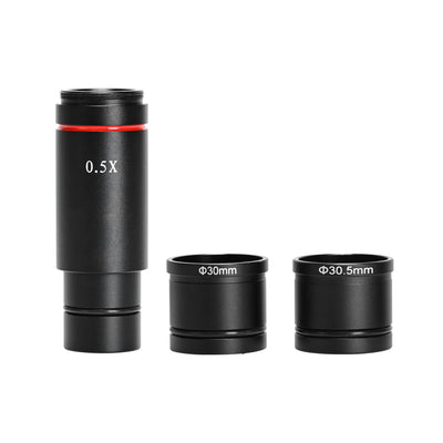 3Pcs HAYEAR 0.5X C Mount Microscope Adapter 30.5mm 30mm Electronic Eyepiece Reduction Lens 0.5X Microscope Relay Lens for Microscope CCD Camera