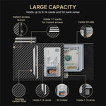 AirTag Microfiber Men's Automatic Popup Card Holder Tri-fold RFID Anti-theft Brush Purse Wallet Credit Card Clip