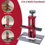 LinkMejor Upgrade Cabinet Door Mounting Jig with Detachable Seat Aluminium Alloy Metrick Imperial Scale Installation Positioner Cabinet Hardware Jig