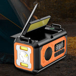 H17 Multifunctional Emergency Radio 12000mAh Solar Crank AM FM NOAA Weather Alert Power Bank Flashlight Compass SOS Survival Gear for Outdoor Camping Power Outage Emergency Kit