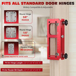 Door Hinge Jig Aluminum Alloy Hinge Drilling Fixture For 2-1/2 Inch To 5 Inch Mortises Woodworking Installation Tool