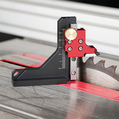 LinkMejor Aluminum Height Gauge 123x90mm Engraved Scale Precision Marking Tool Adjustable Mechanism Woodworking Engineering Accessories