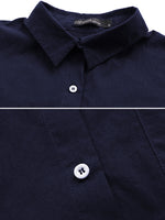 Women Daily Casual Cotton Irregular Hem Commute Loose Shirts
