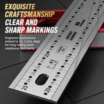 Multifunctional Positioning Angle Ruler Woodworking Scribing Gauge Aluminum Alloy Stainless Steel Dual-Sided Engraved Scales 30 45 50 60 70 Degree Line Drawing Measuring Square