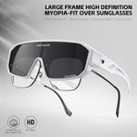 WEST BIKING Myopia-Fit Over Bicycle Sunglasses UV400 Protection HD Polarized Bike Goggles Cycling Driving Fishing Sports Eyeglasses