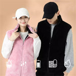 LinkMejor HV-09F Heated Vest 9 Heating Areas USB Charging 3 Gear Temperature Control Coral fleece Windproof Outdoor Winter Warm Clothing