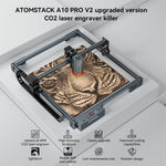 [US Direct]Refurbished ATOMSTACK A10 PRO V2 12W CO2 Laser Engraving Machine with Auto Air Assist 400x400mm Area 0.01mm High Precision Laser Engraving Machine for Wood and Metal Dark Acrylic Glass