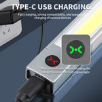 Bikight Multifunction Pen Light High-Bright Flood Light Flashlight With Spotlight Type-C Charging Magnetic Absorbing Work Lamp