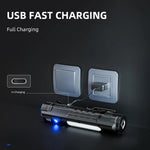 WARSUN Rechargeable Flashlight 1900 Lumens 4000 Mah Super Bright Magnet Flash Light Powerful Handheld LED Portable Waterproof Flashlight