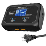LinkMejor P10X2 12V 24V 10A Auto Motorcycle Battery Charger AGM Intelligent Repair Dual Channel Smart Car Battery Charger Lithium Lifepo4 Lead-Acid(AGM/Gel/SLA) for Car Boat